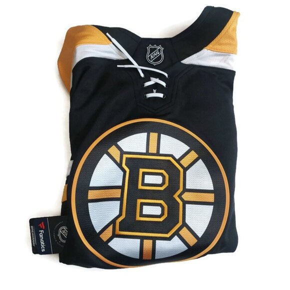 Fanatics Mens Size 2XL NHL Boston Bruins Breakaway Home Jersey Black Gold White - Picture 7 of 7
